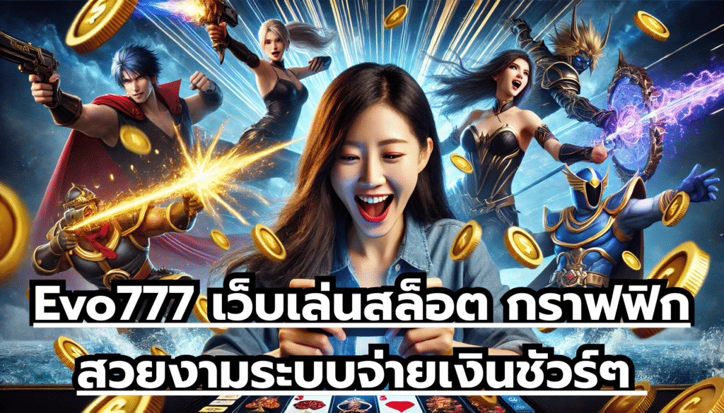Evo777 เว็บเล่นสล็อต เกมกราฟฟิกสวยงาม ระบบจ่ายเงินชัวร์ๆ แม่นยำ ปลอดภัยสูง ไม่โกง ได้จริง